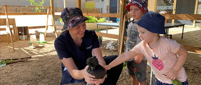 Pets are a core part of the learning day for children at MercyCare Ballajura