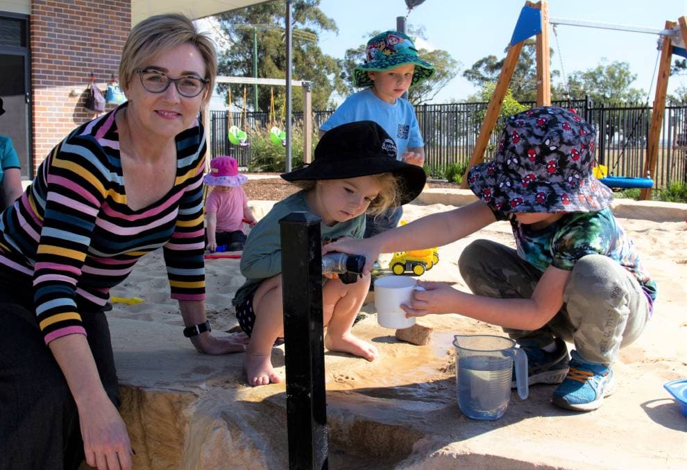 Jodie Harrison visits St Nicholas Early Childhood Education Centre