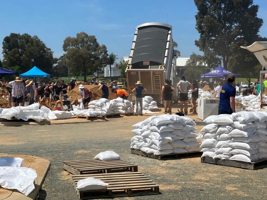 Shine Bright bands together to give hands on support to flooding victims