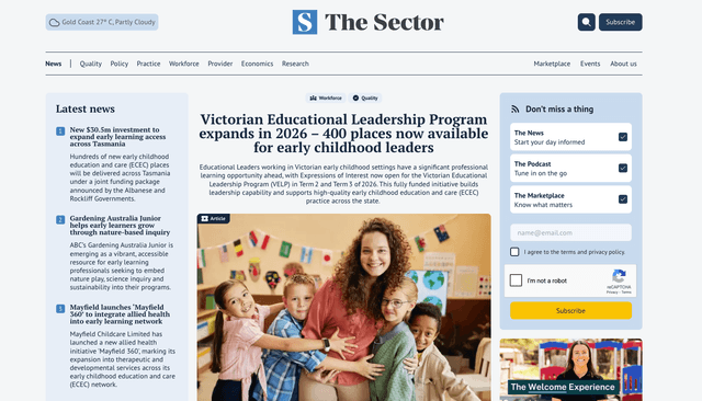 Strengthening our service to the ECEC sector and stakeholders: The Sector launches redesigned website