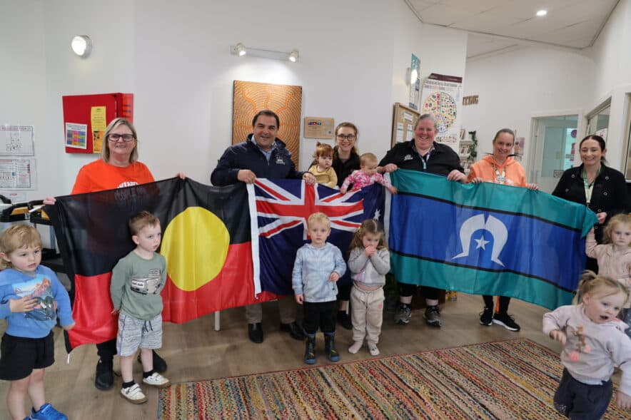 Community Kids Mount Gambier given flags by local MP