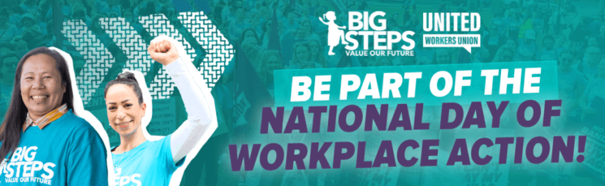 Support from families as educators join UWU National Day of Workplace Action