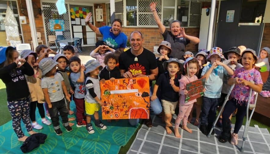 Author visits Central QLD Goodstart services to share stories and support Yes vote